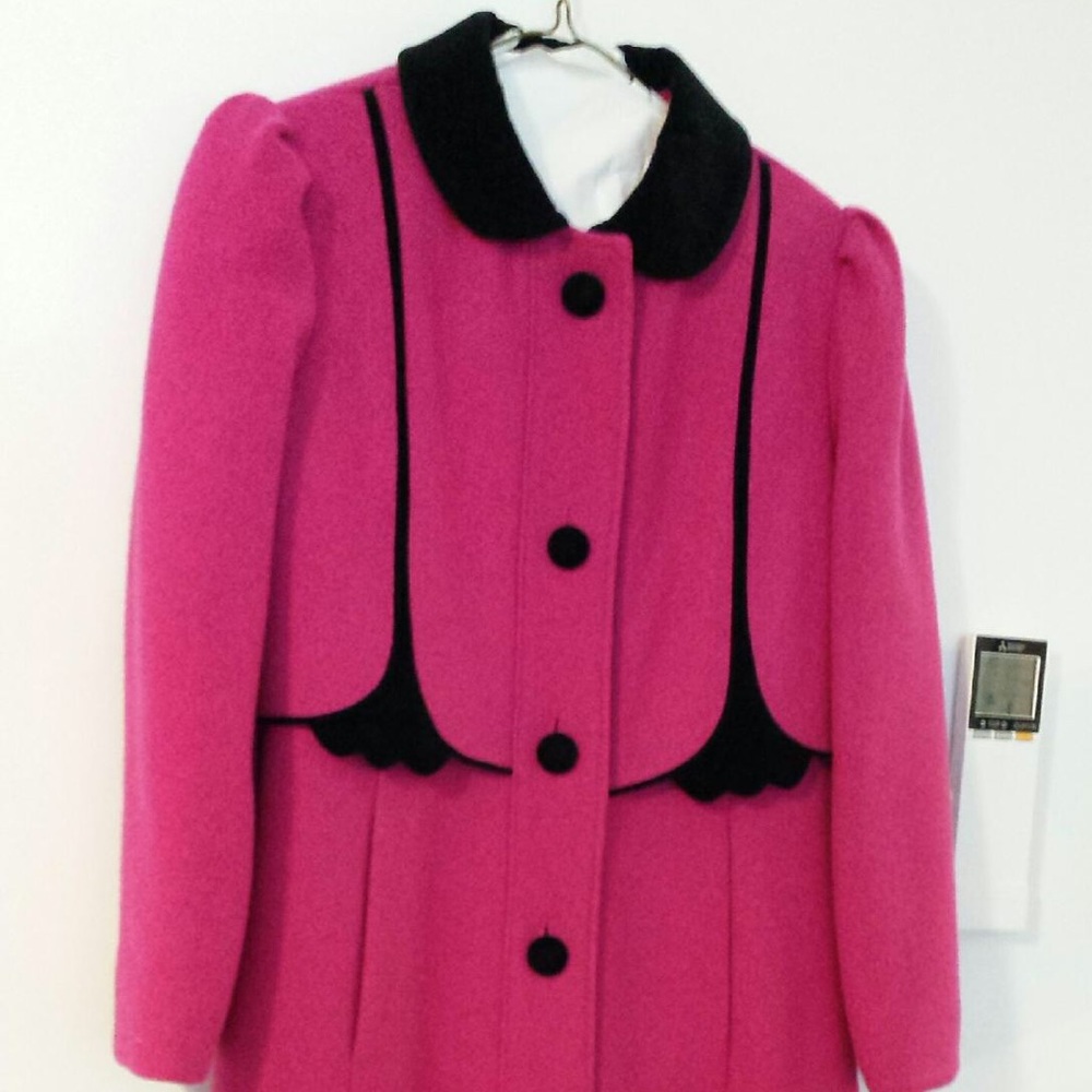 Rothschild Girls' Hot Pink & Black Pea Coat